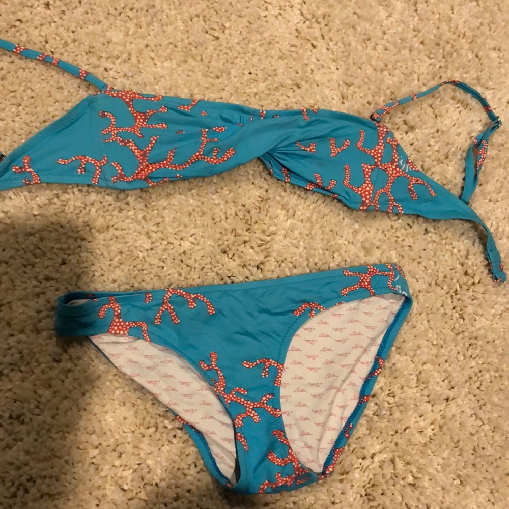 Lilly Pulitzer Coral Bikini Set Size XS